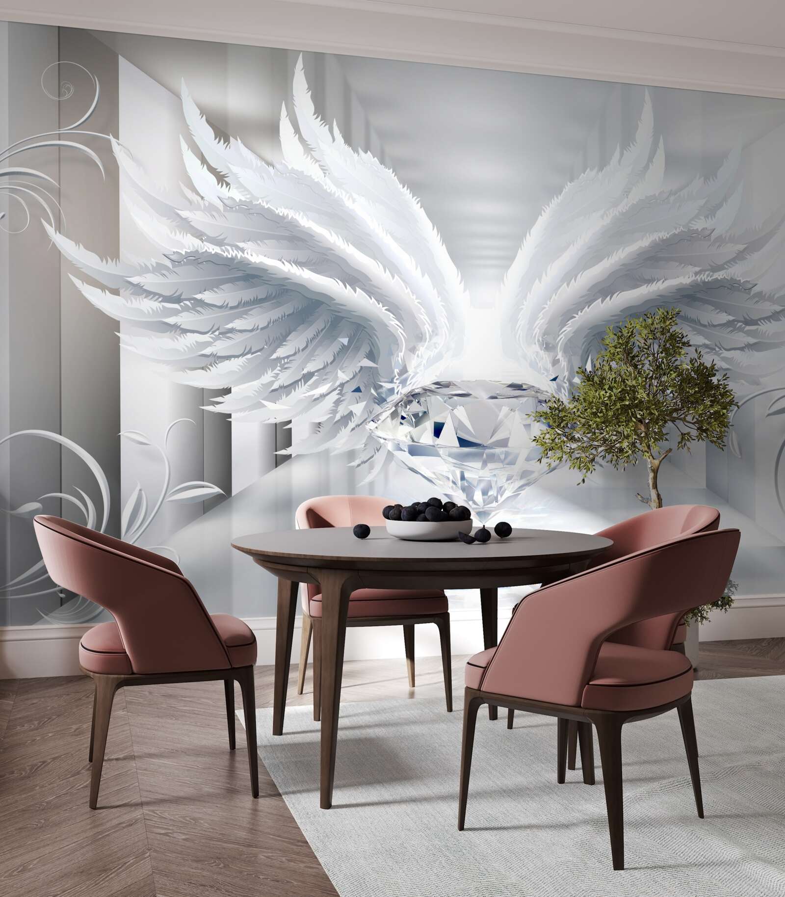 Papier peint Mur, stylo et couleur blanche