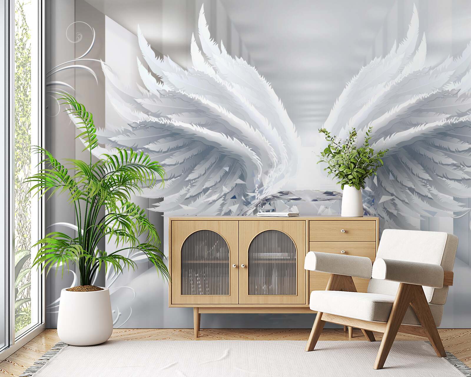 Papier peint Mur, stylo et couleur blanche