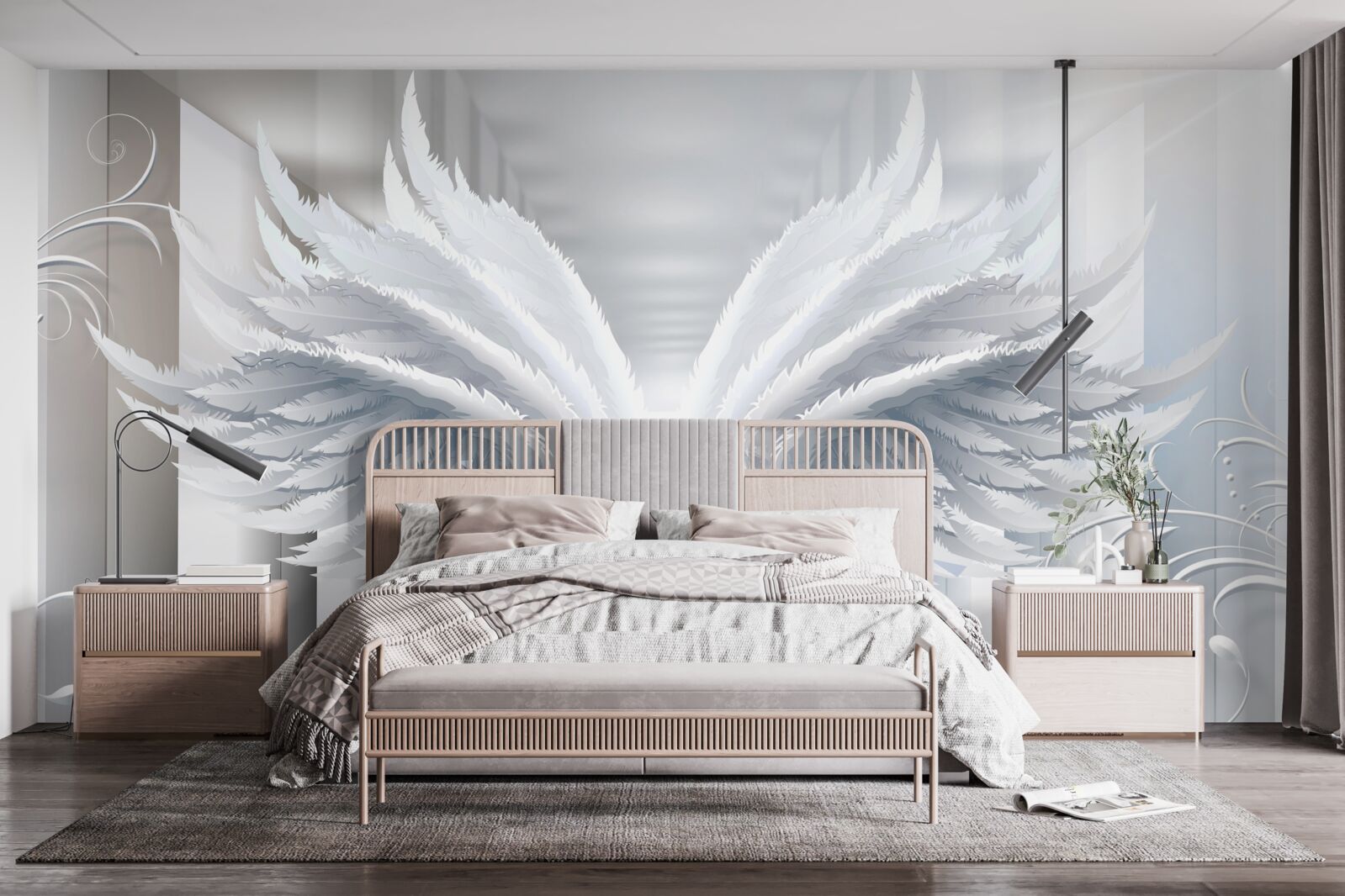 Papier peint Mur, stylo et couleur blanche