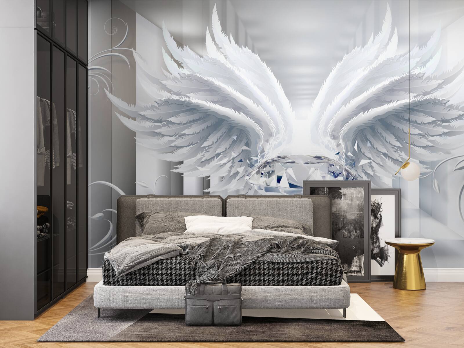 Papier peint Mur, stylo et couleur blanche