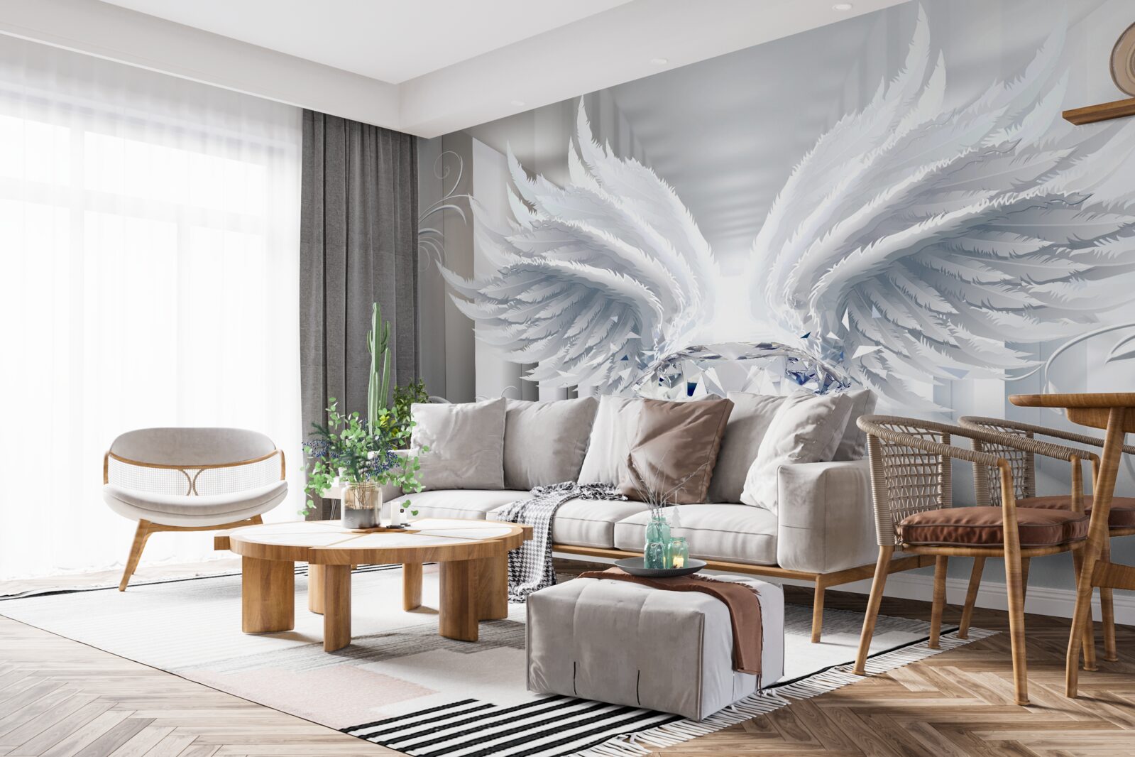 Papier peint Mur, stylo et couleur blanche