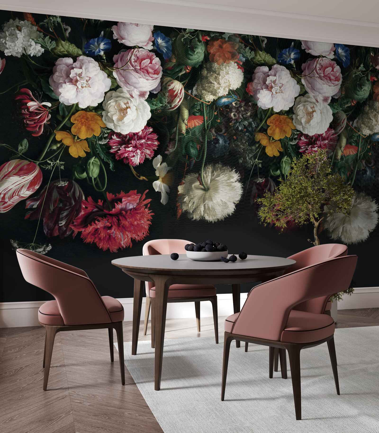 Papier peint bourgeons tronqués, botanique et créativité contemporaine