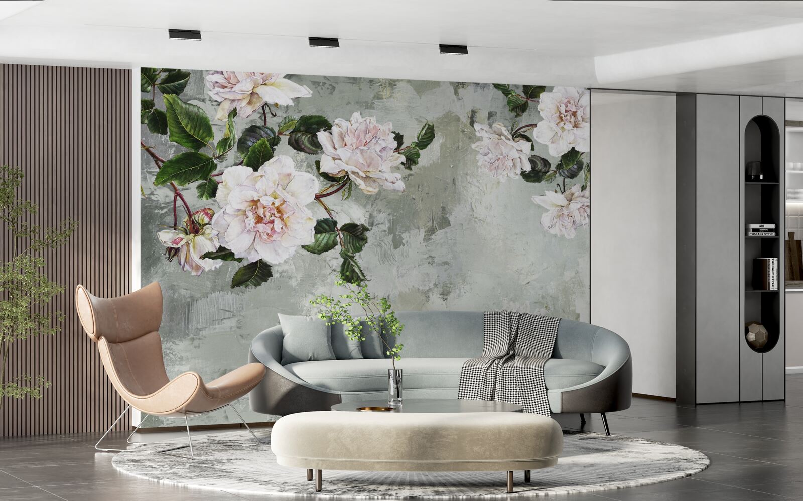 Papier peint fleur près du mur