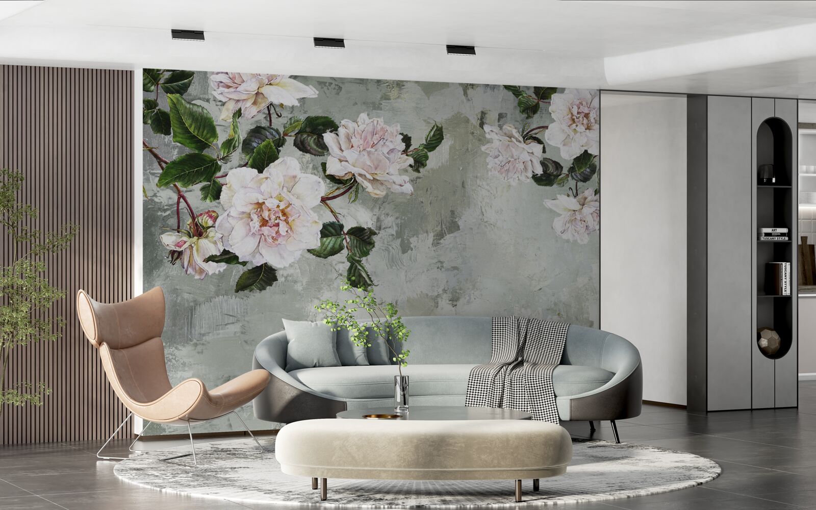 Papier peint fleur près du mur