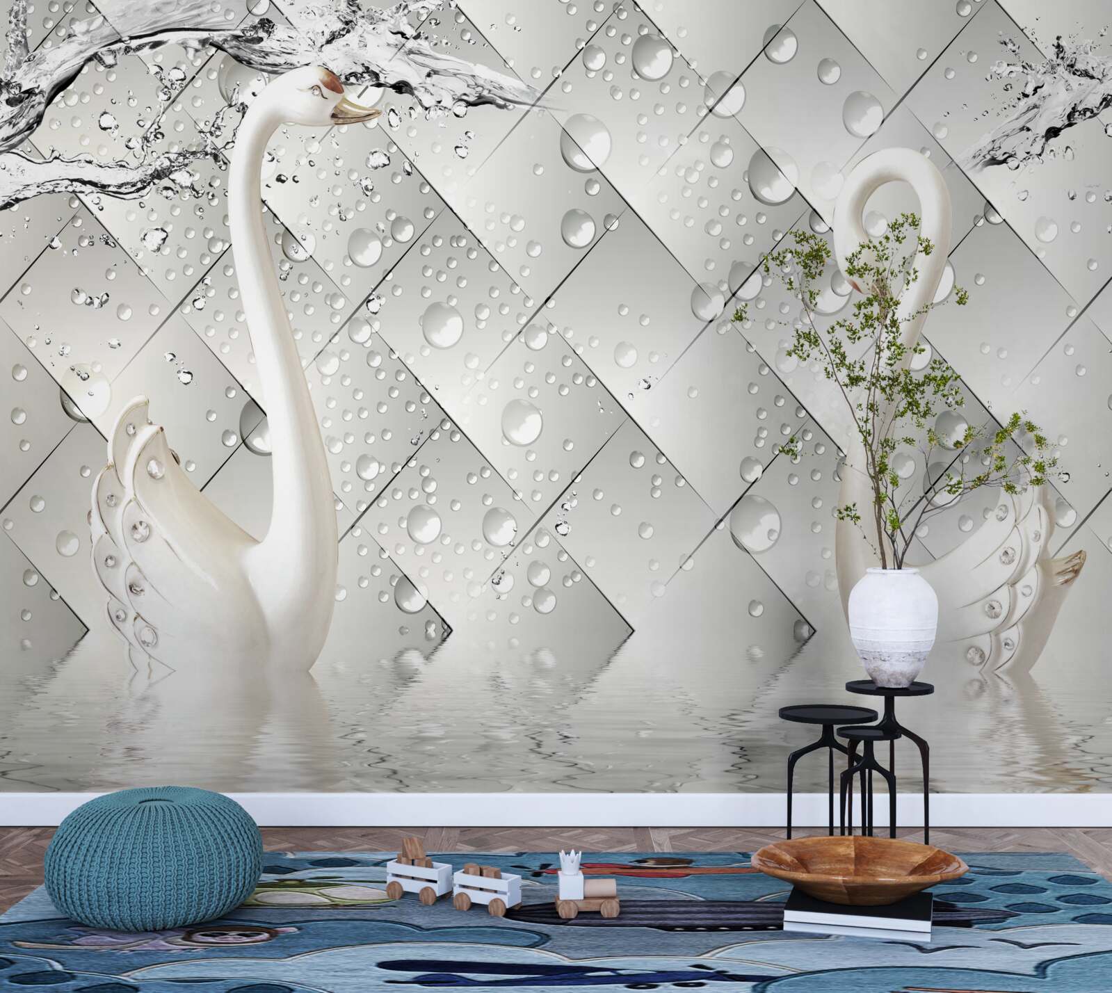 Papier peint mur blanc et papier peint