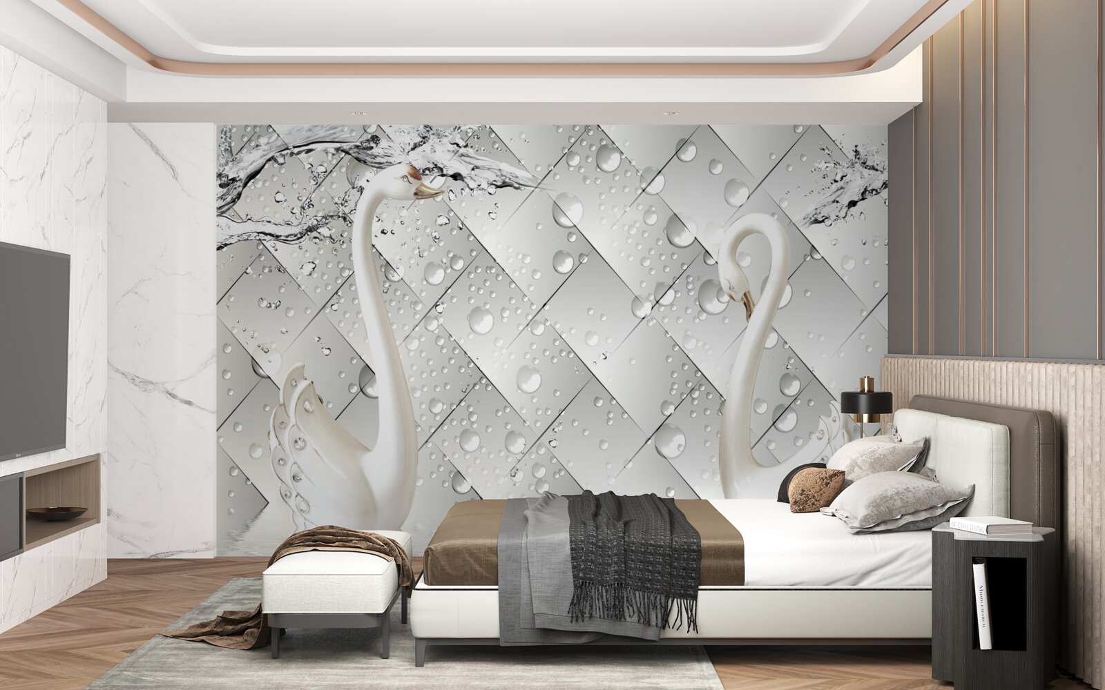 Papier peint mur blanc et papier peint