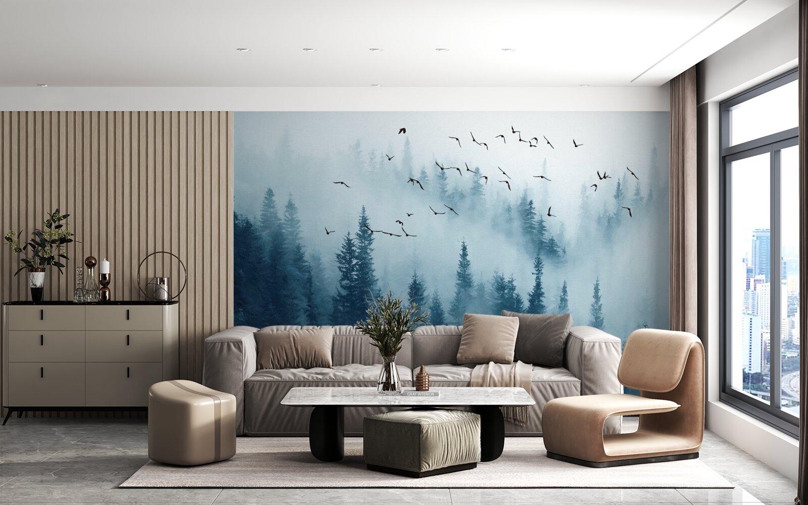 Papier peint mglisty las