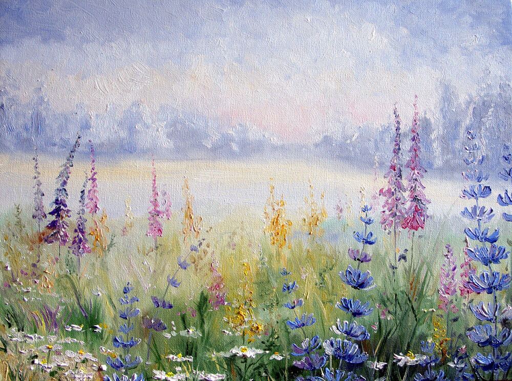 Papier peint champ de lavande