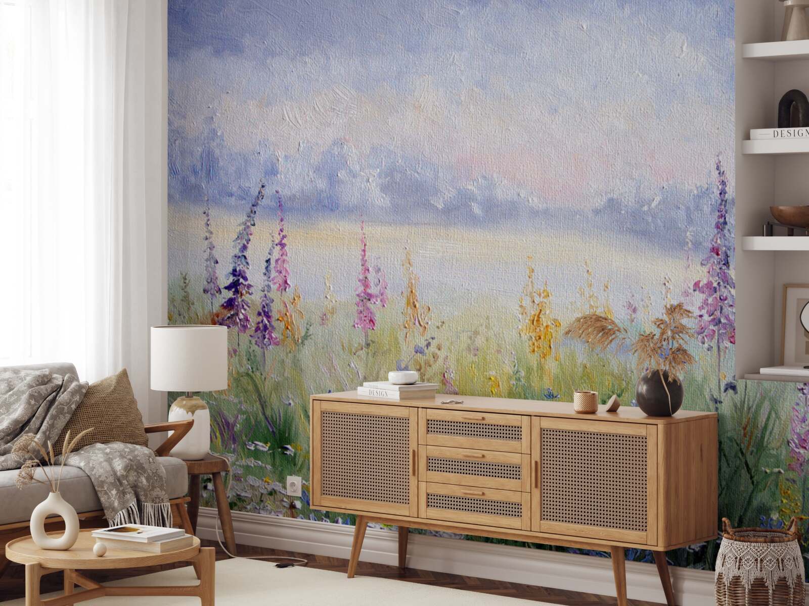 Papier peint champ de lavande