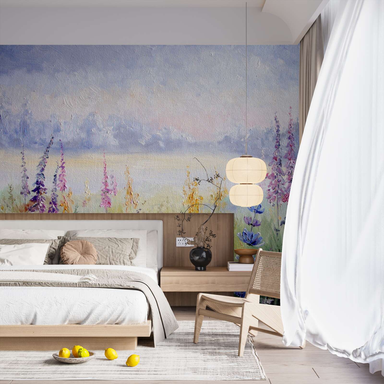 Papier peint champ de lavande