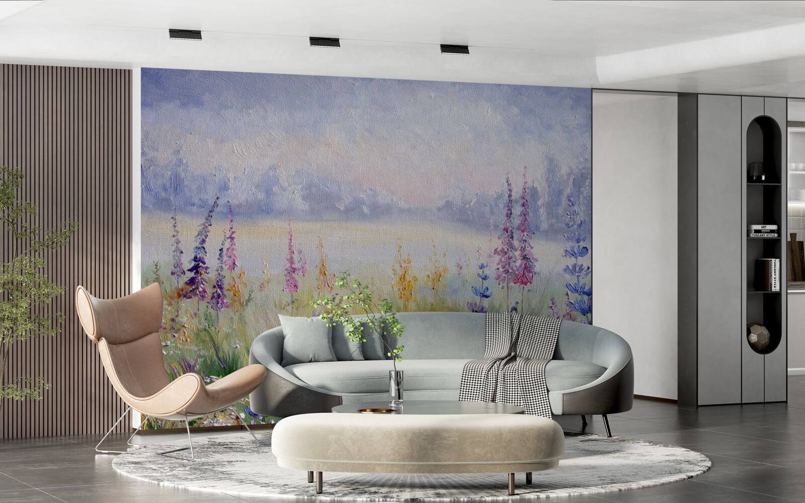 Papier peint champ de lavande