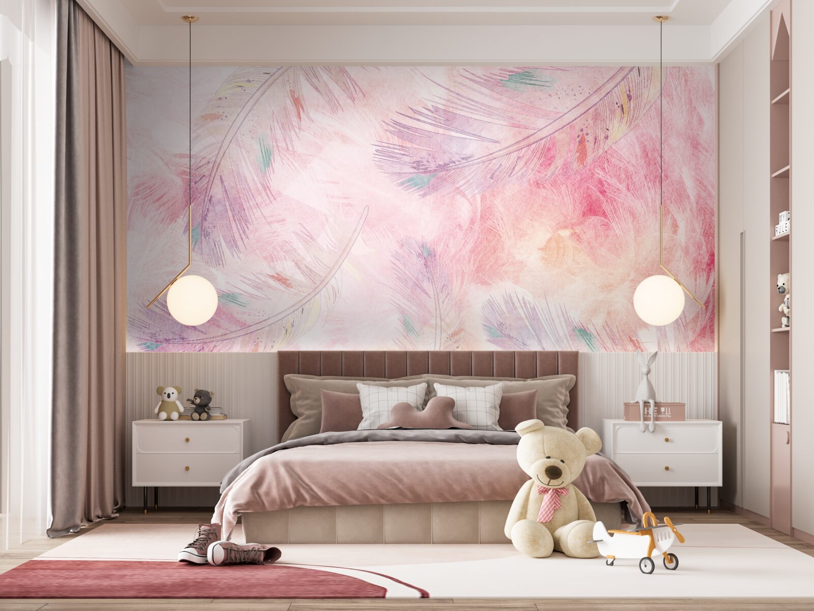 Papier peint plumes à peine visibles