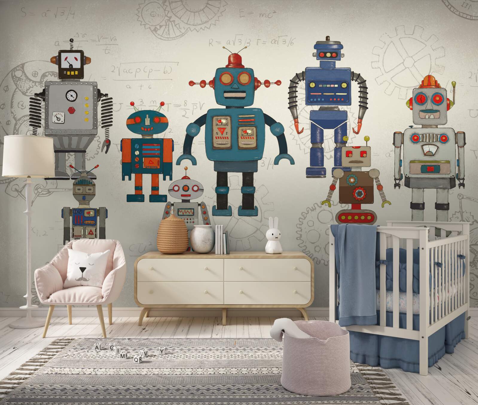 Papier peint des voitures dans la chambre des enfants