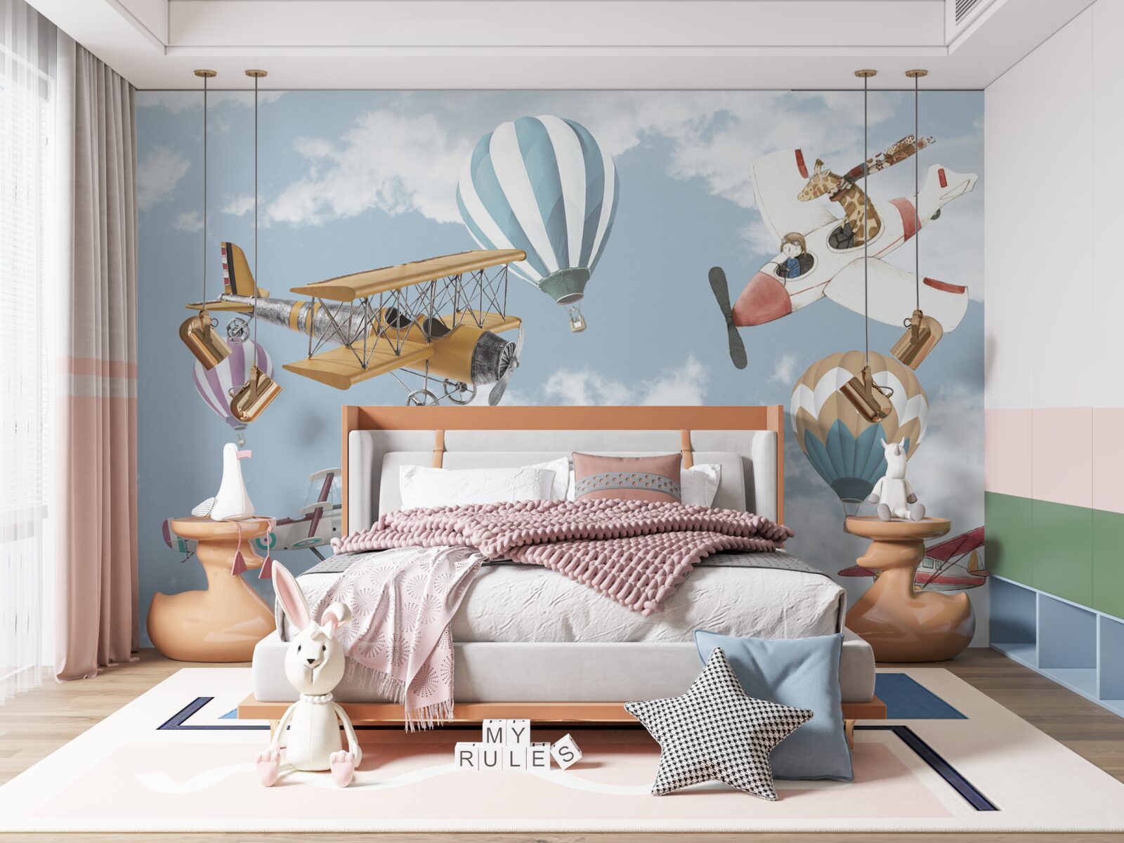 Papier peint voyage avec une girafe