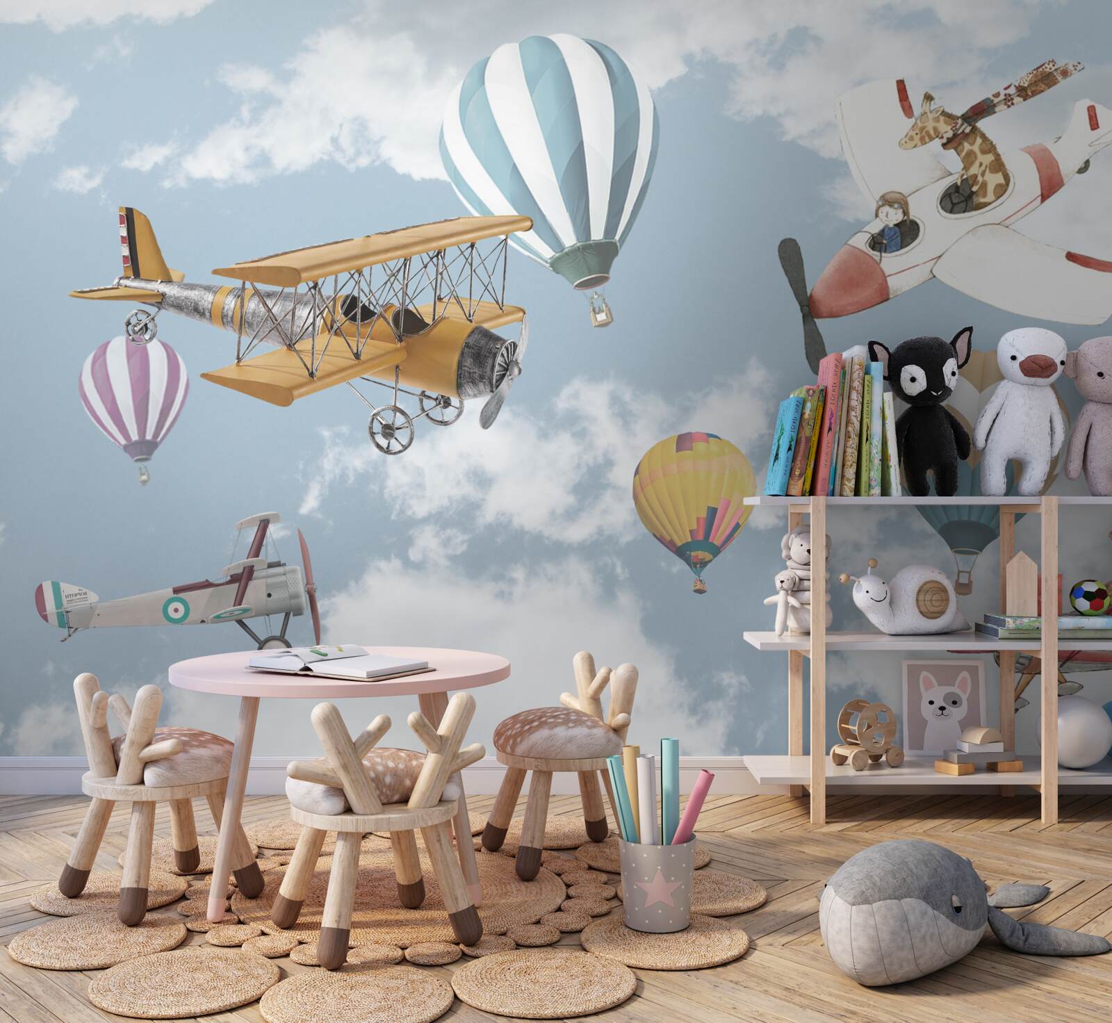 Papier peint voyage avec une girafe