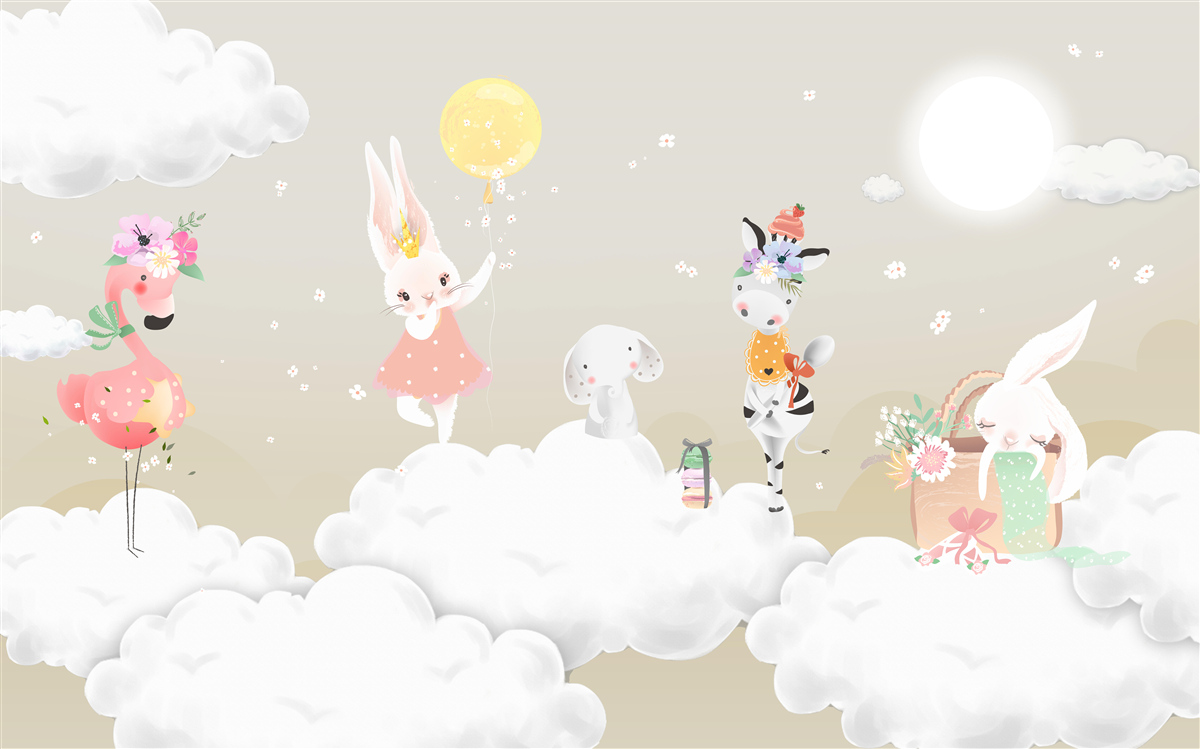 Papier peint Nuages blancs comme neige