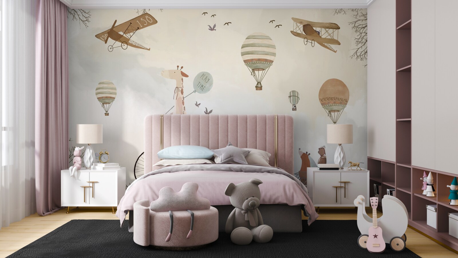 Papier peint Girafe cycliste