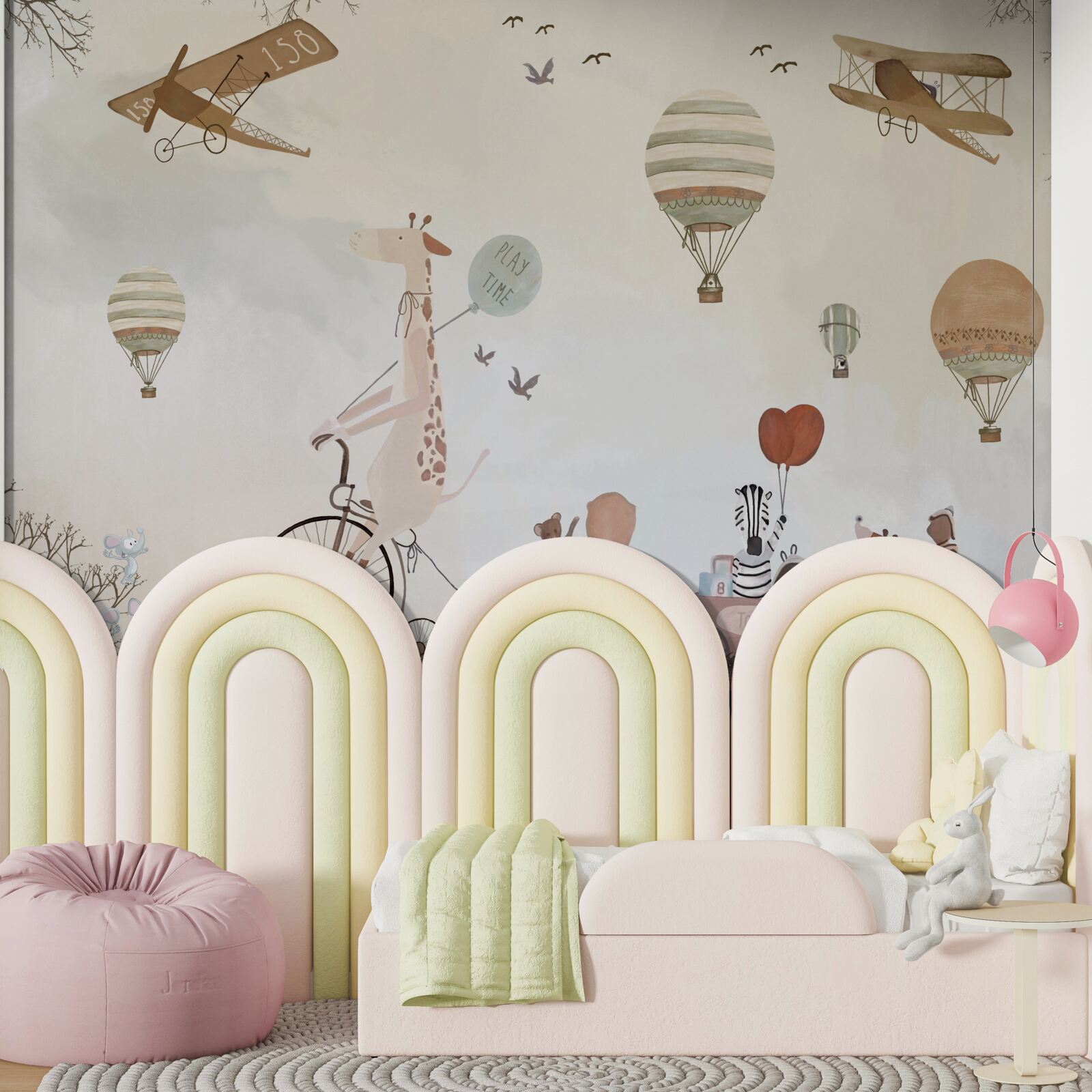 Papier peint Girafe cycliste