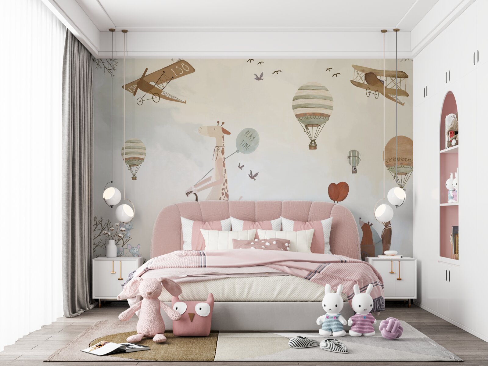 Papier peint Girafe cycliste