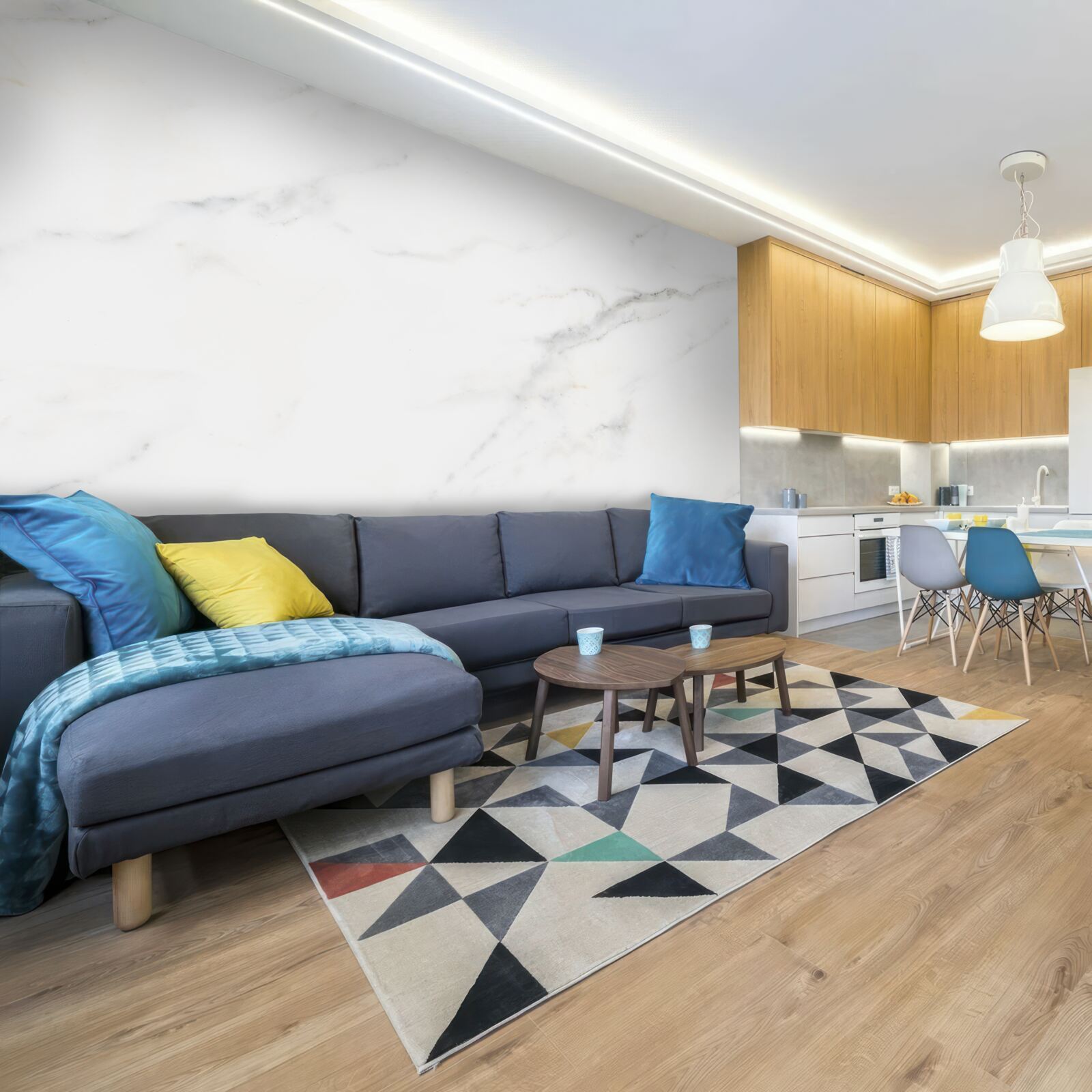 Papier peint marbre blanc