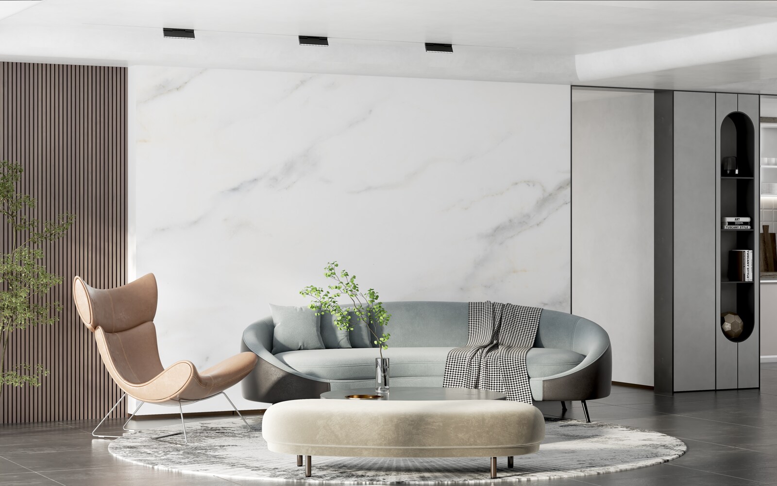 Papier peint marbre blanc