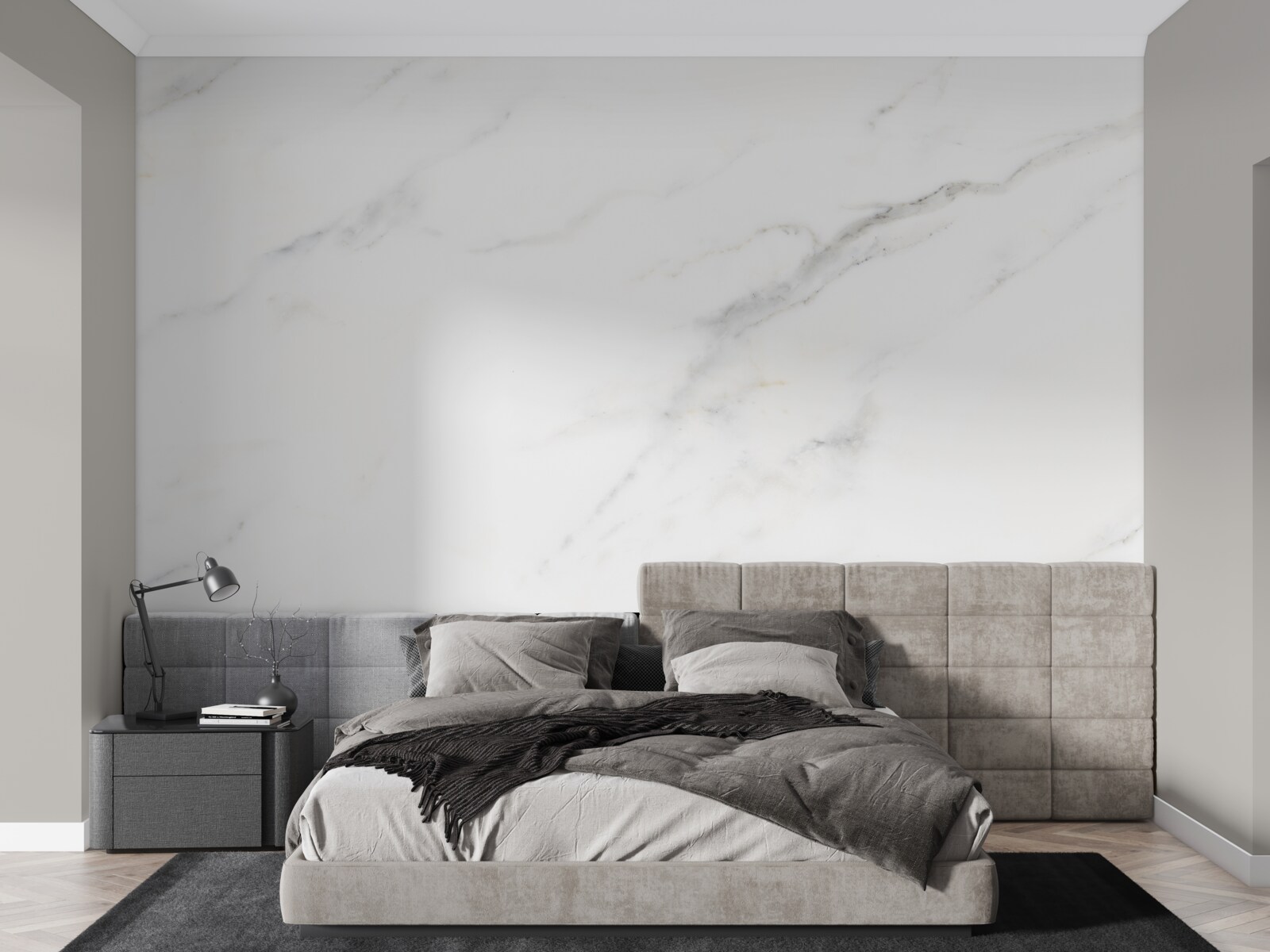 Papier peint marbre blanc