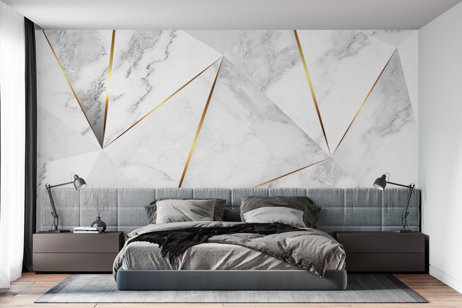 Papier peint marbre blanc