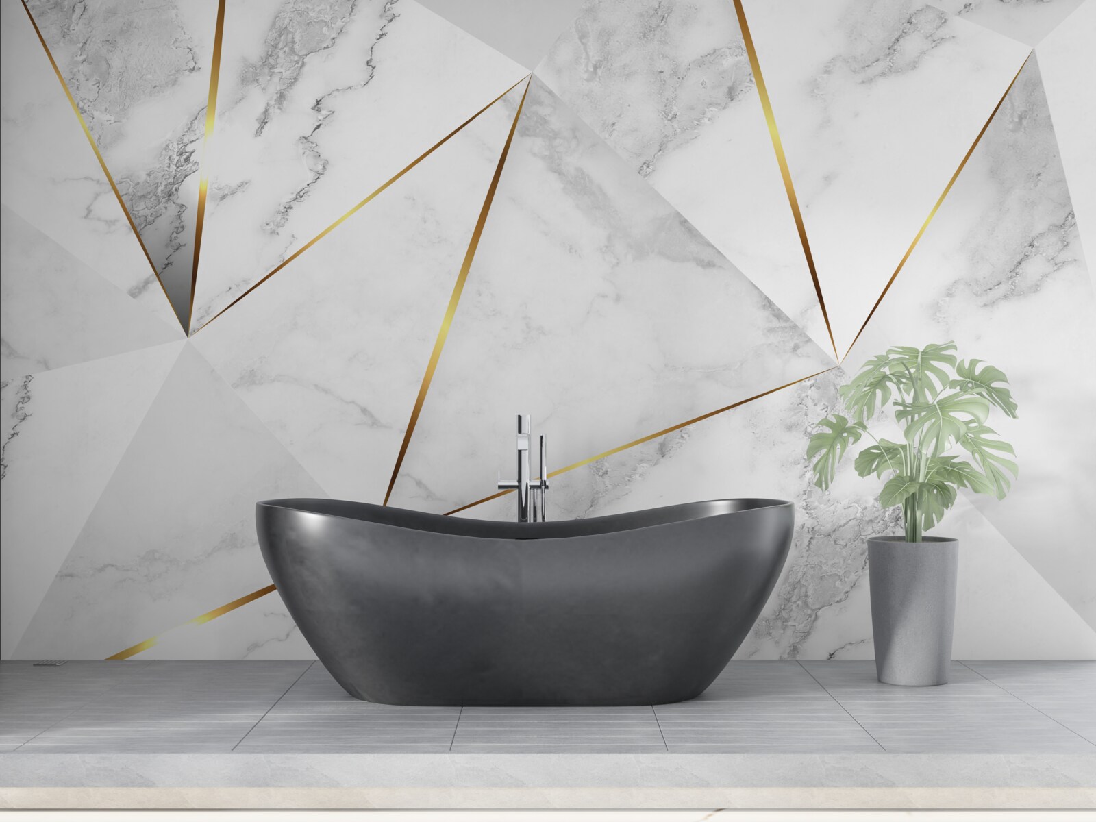 Papier peint marbre blanc