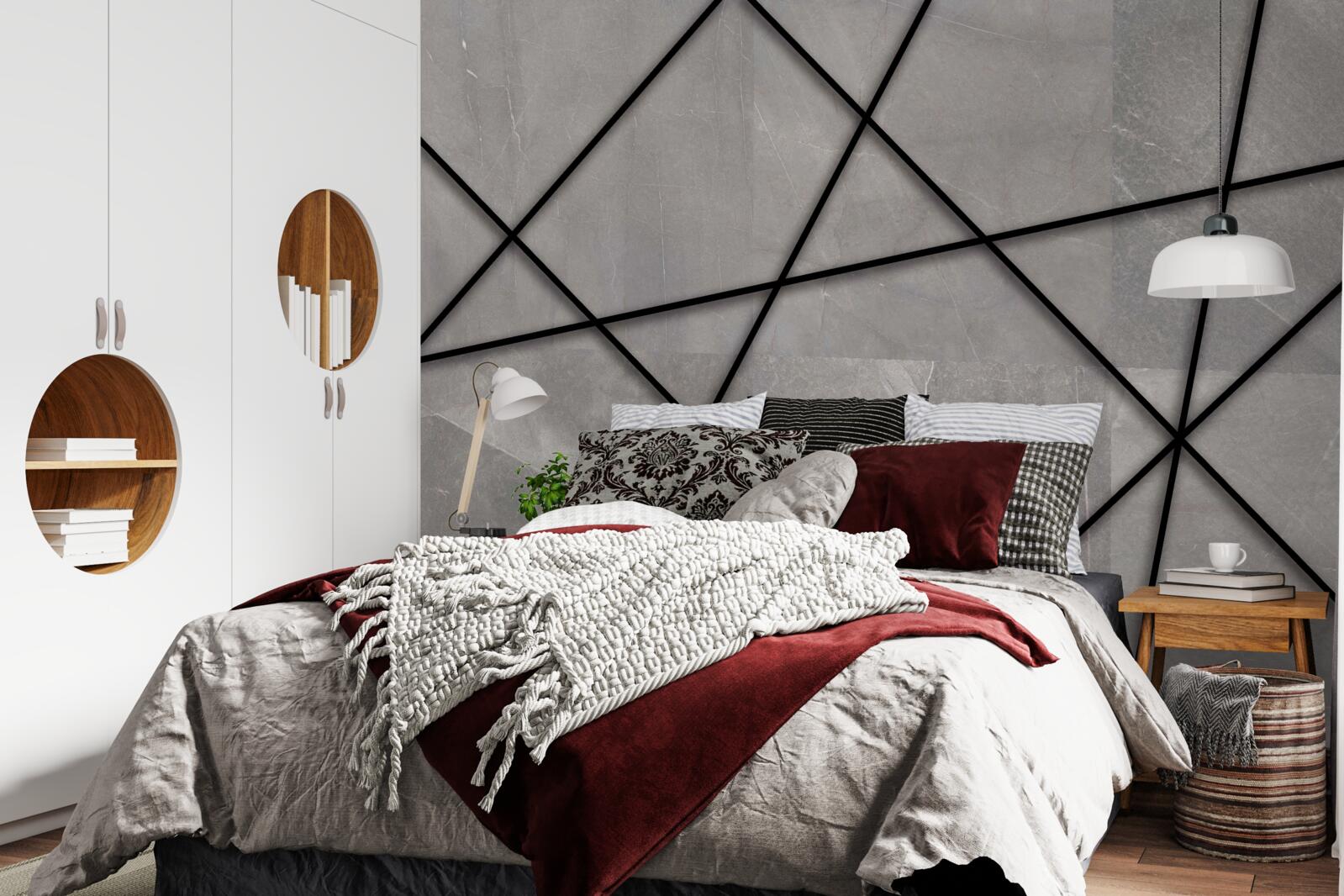 Papier peint rayures dans un motif marbré