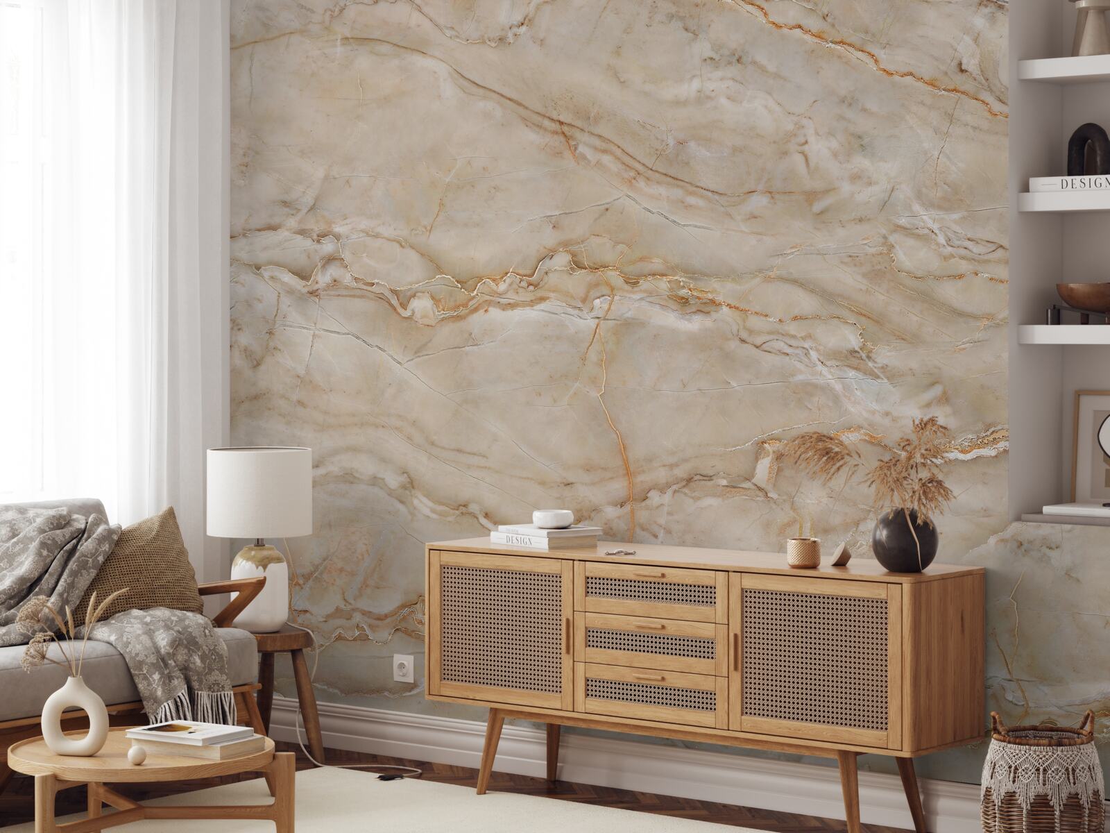 Papier peint marbre rose