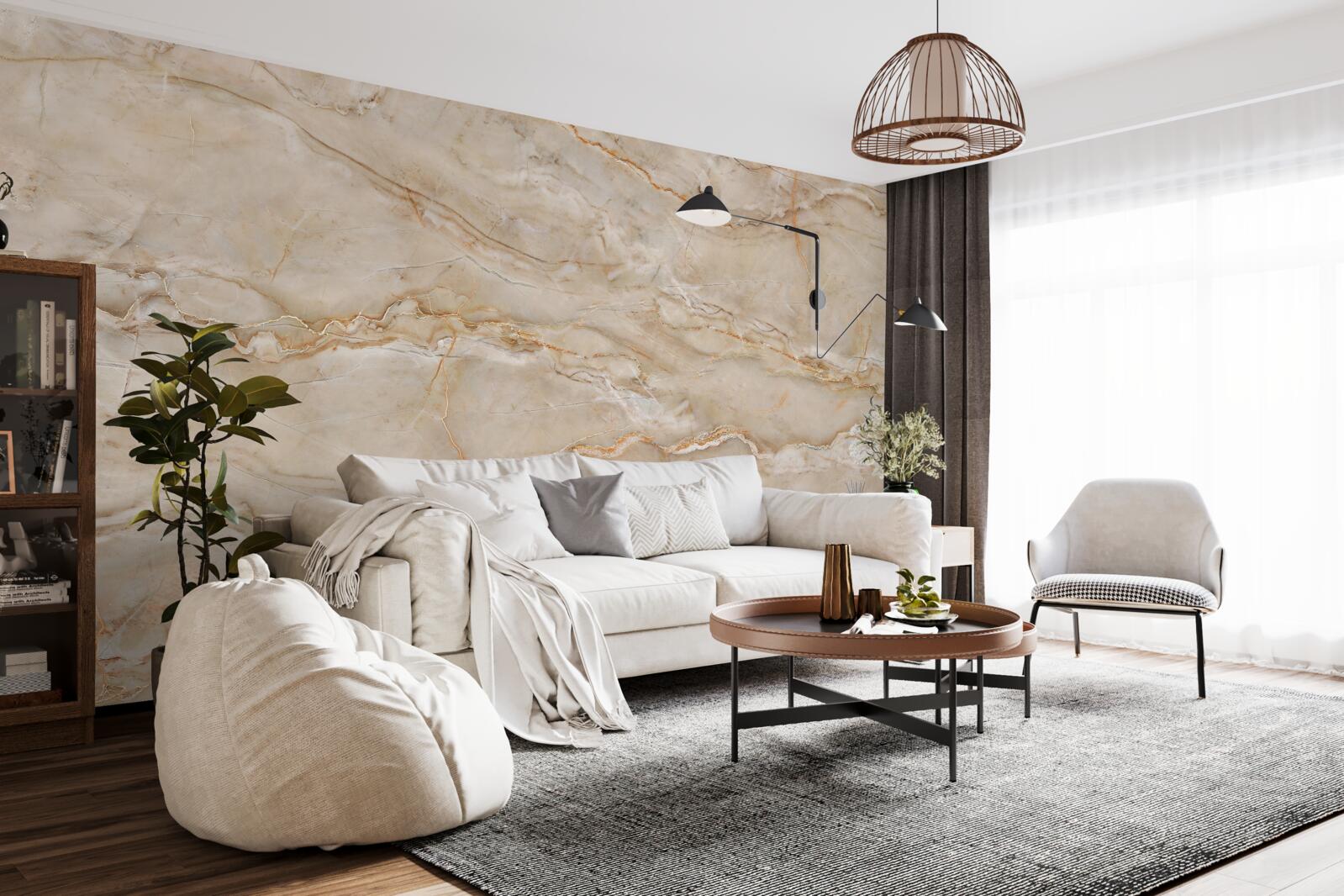 Papier peint marbre rose