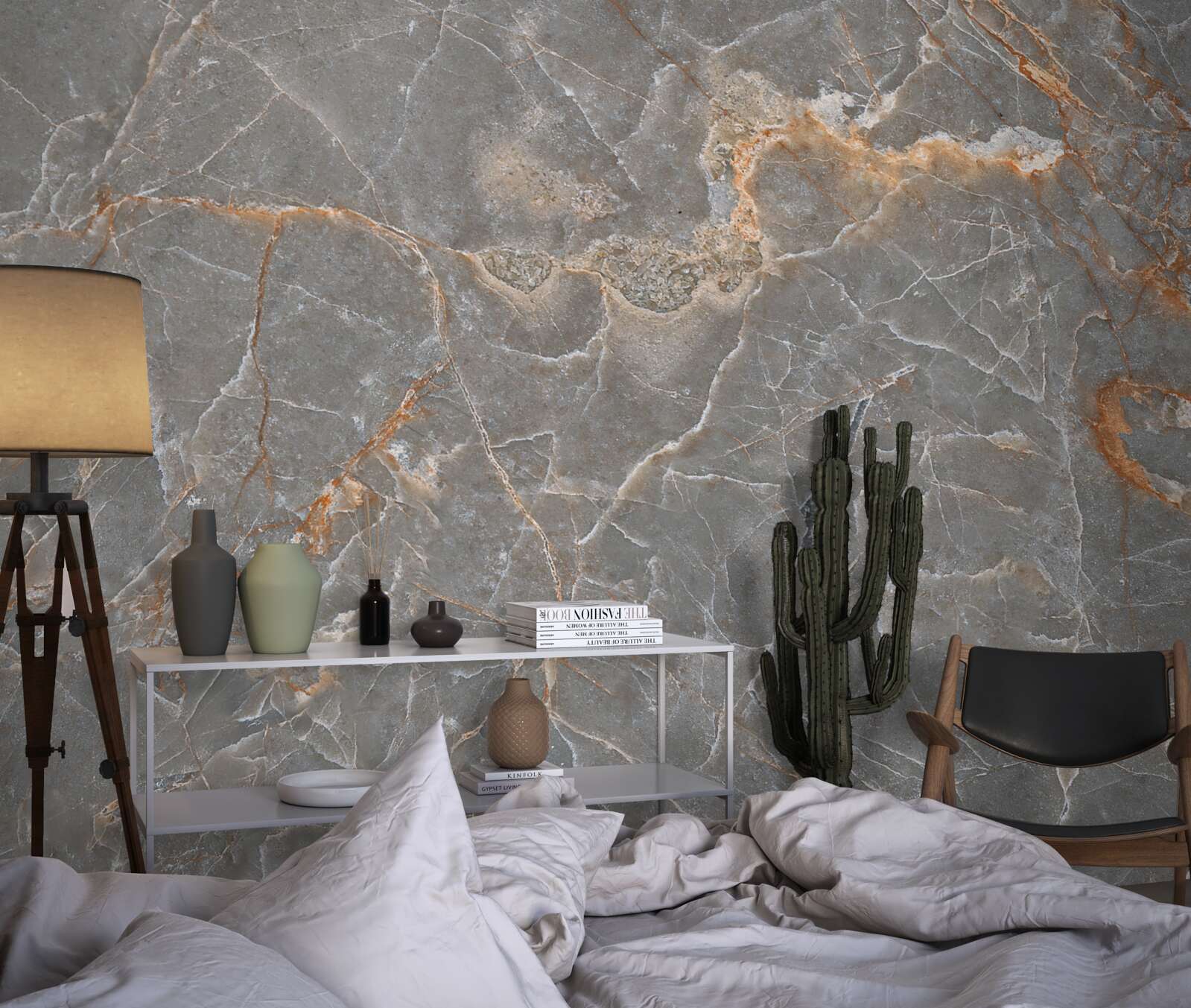 Papier peint marbre d'or et d'argent