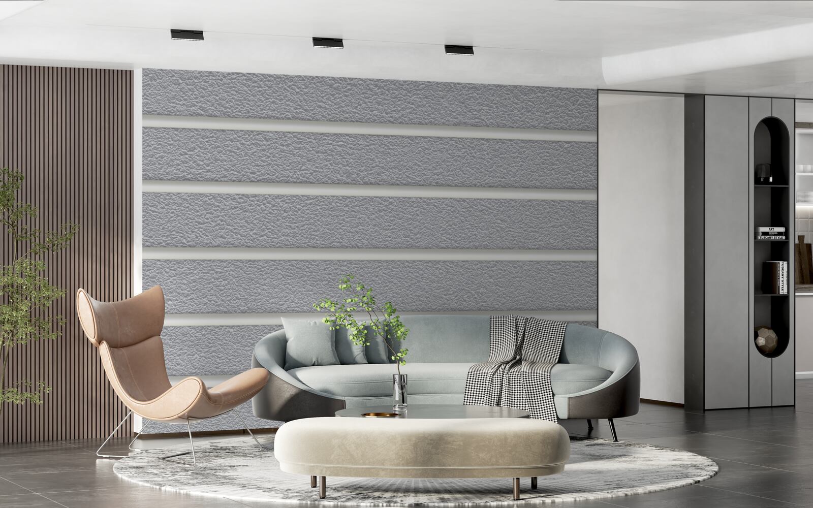 Papier peint rayures grises