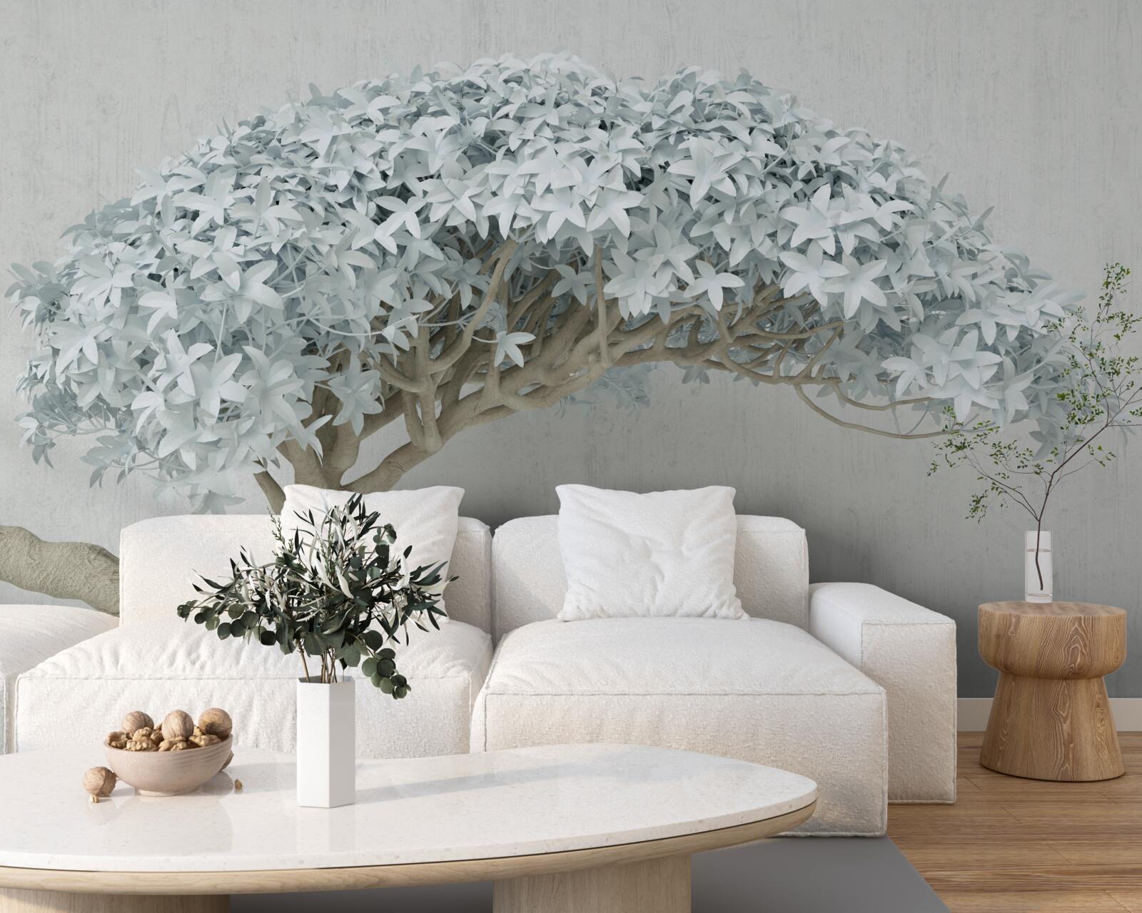 Papier peint branche fleurie