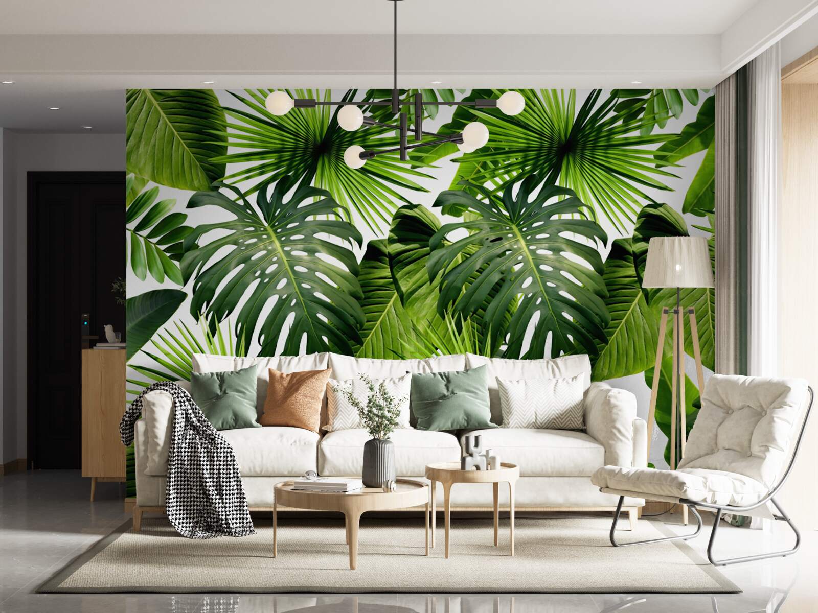 Papier peint Mur, feuille verte