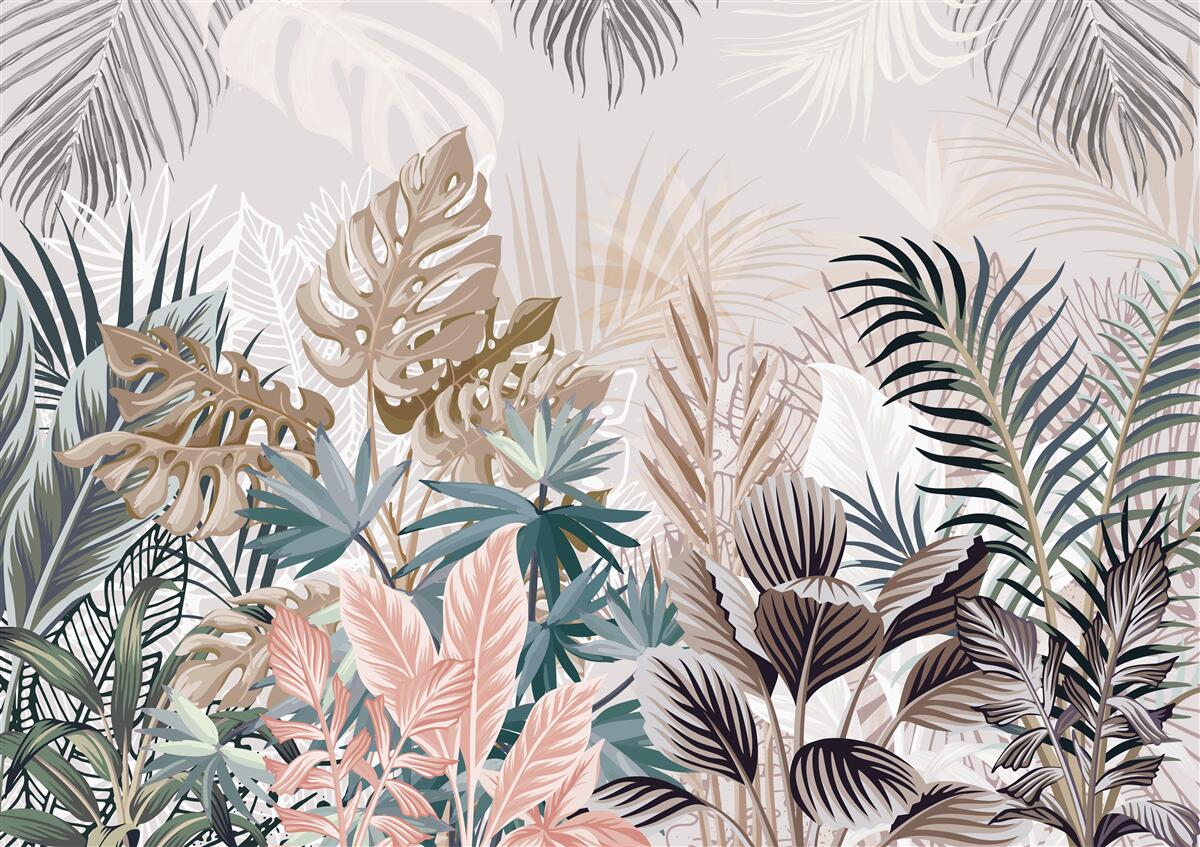 Papier peint design d'intérieur, couloir et salle de séjour