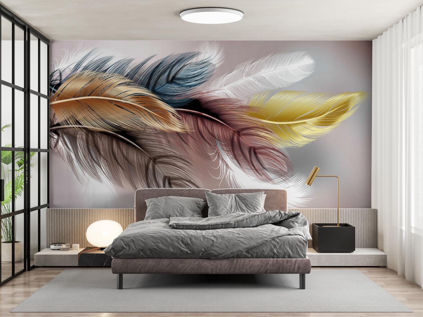 Papier peint crayon et aménagement intérieur