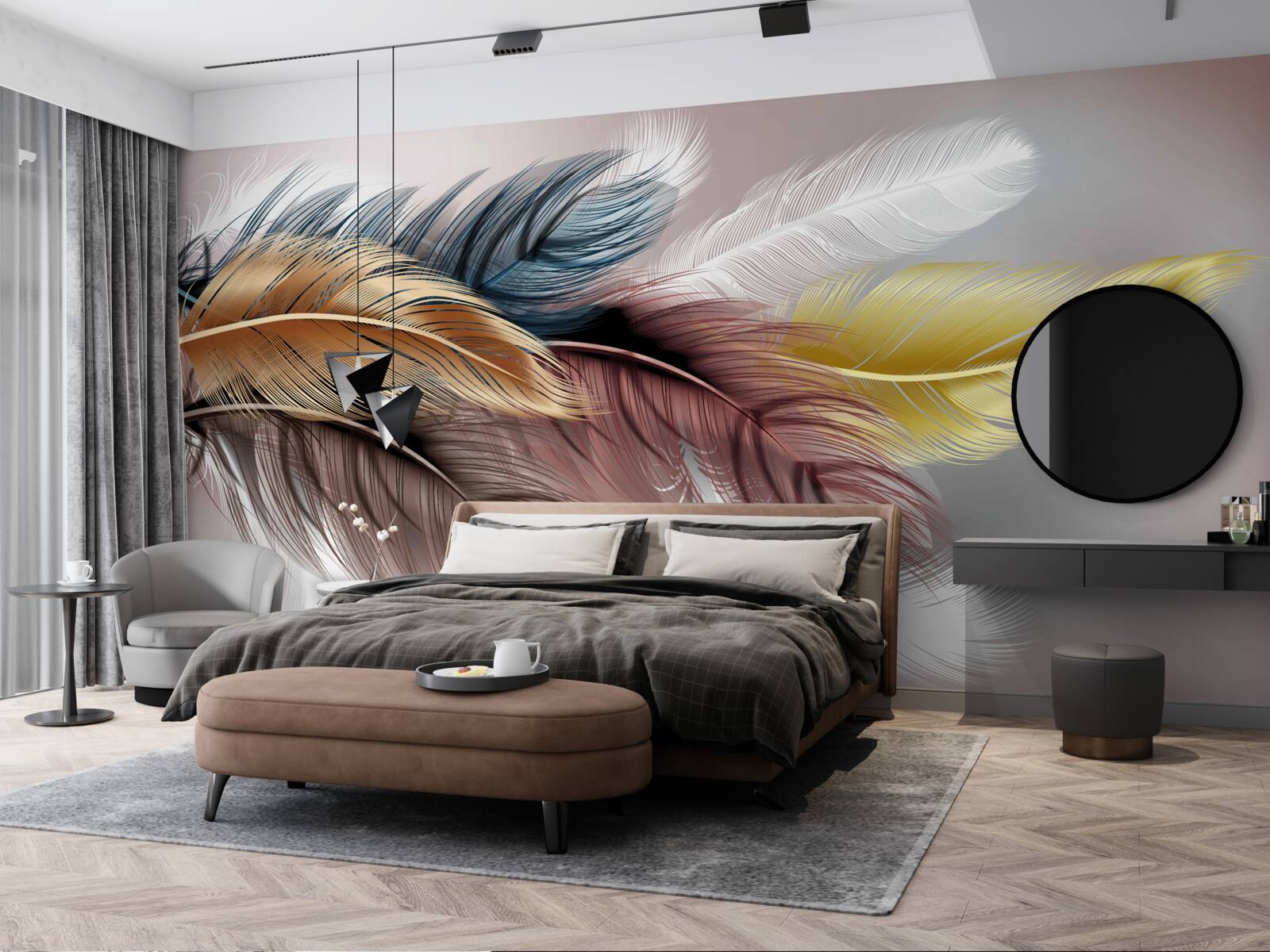 Papier peint crayon et aménagement intérieur