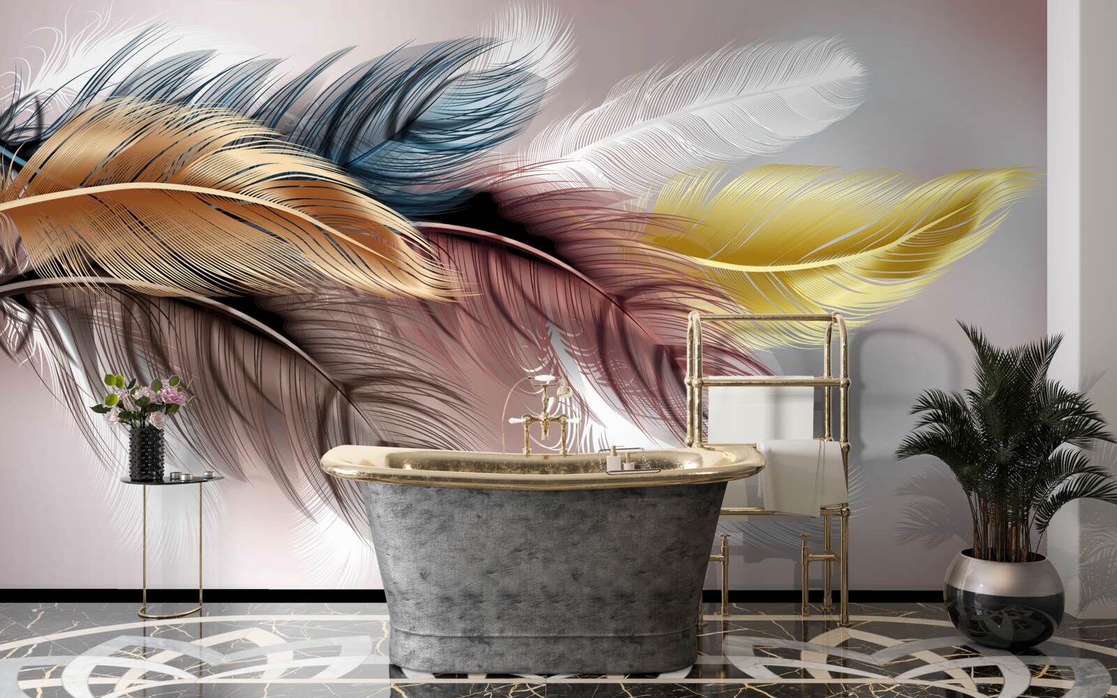 Papier peint crayon et aménagement intérieur