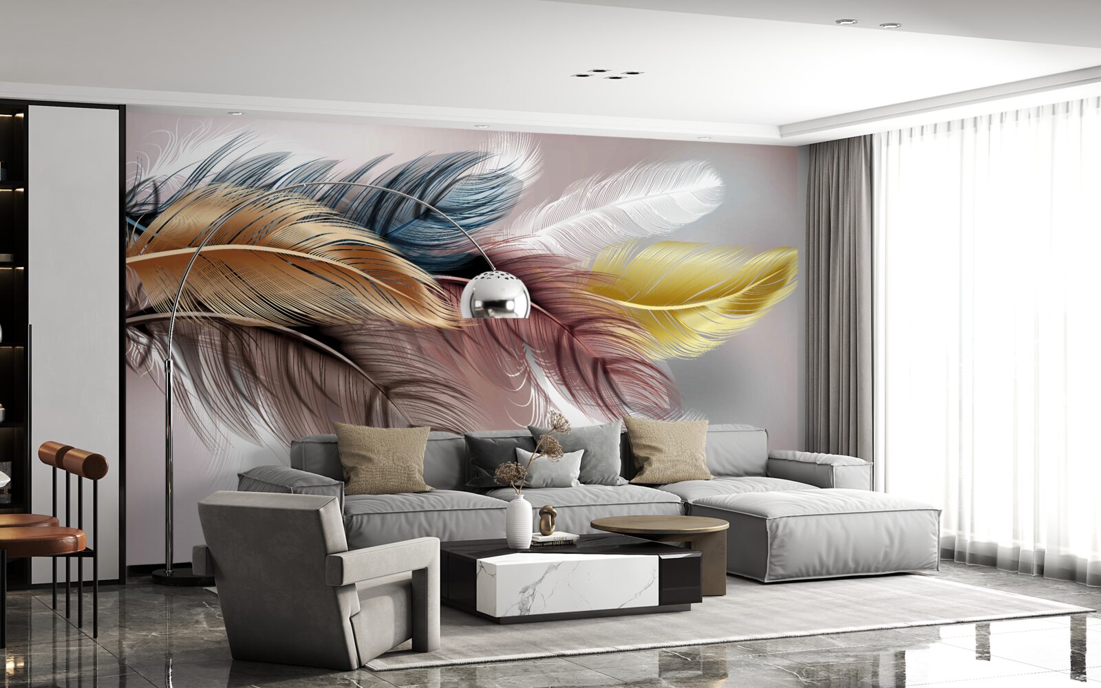 Papier peint crayon et aménagement intérieur