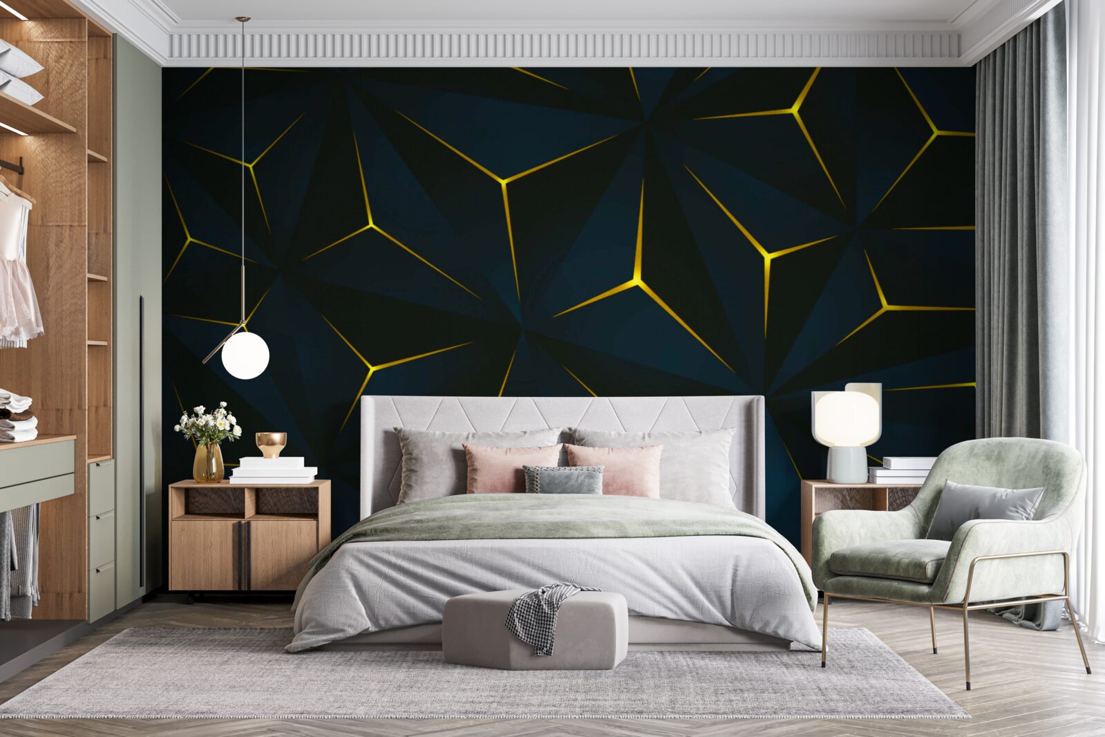 Papier peint les plaquettes en or dont l'intégrité a été compromise