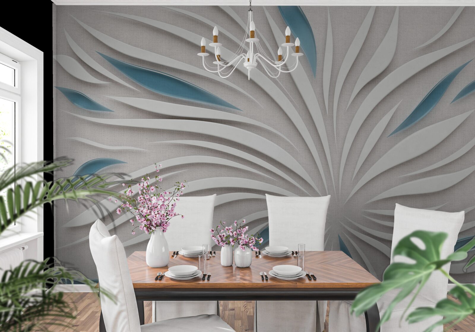 Papier peint lignes en format 3d