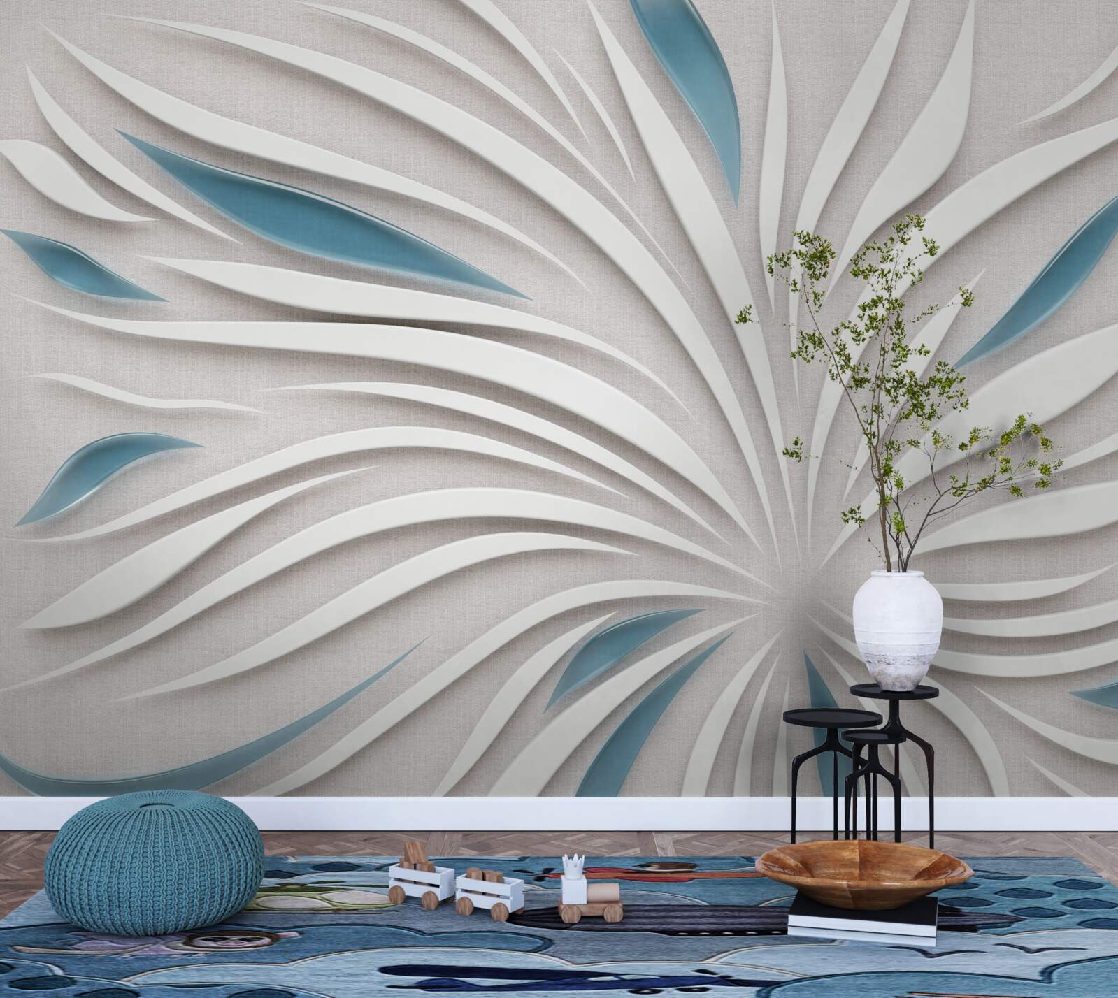 Papier peint lignes en format 3d