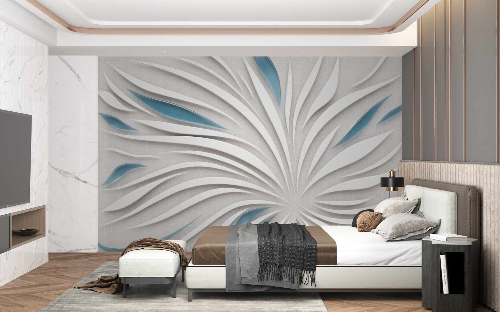 Papier peint lignes en format 3d