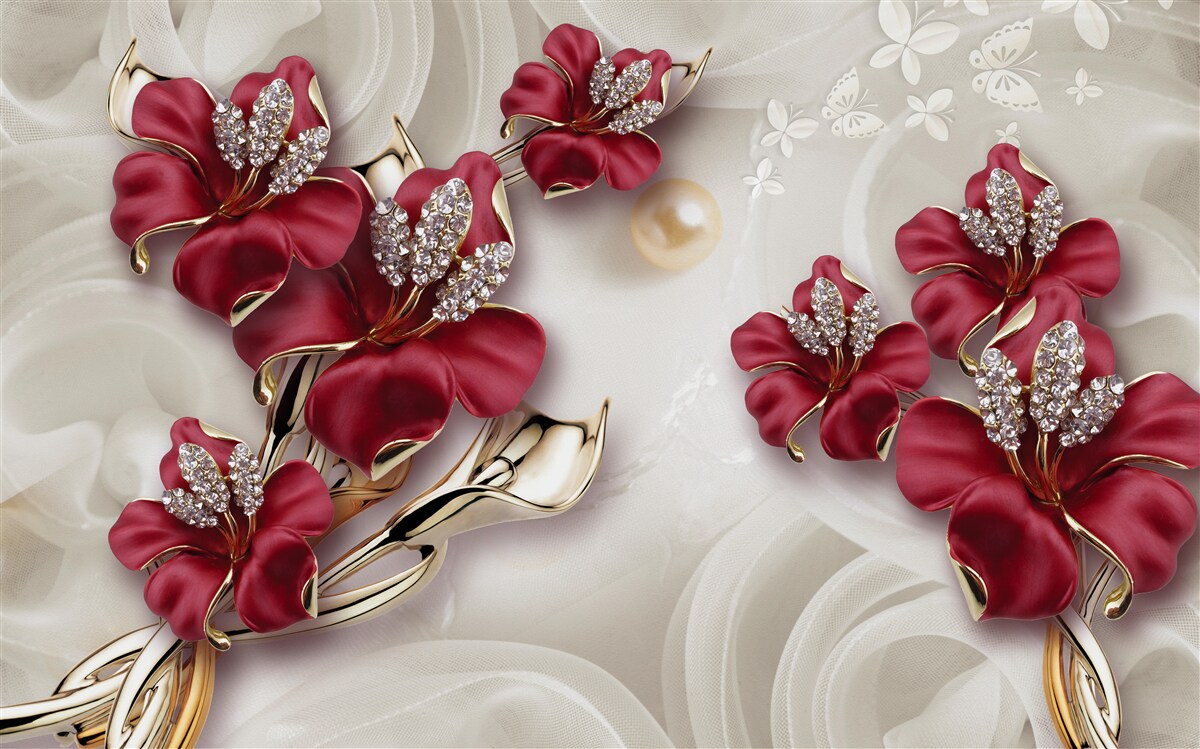 Papier peint paire de plantes