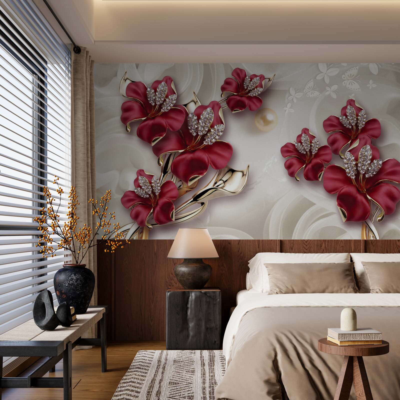 Papier peint paire de plantes