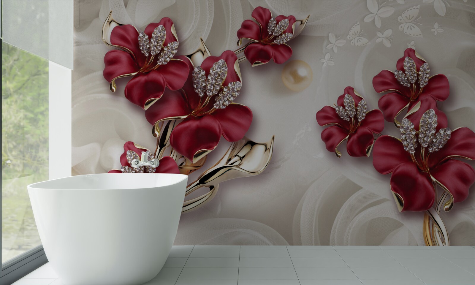 Papier peint paire de plantes