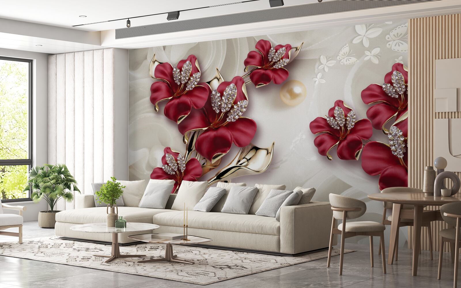 Papier peint paire de plantes