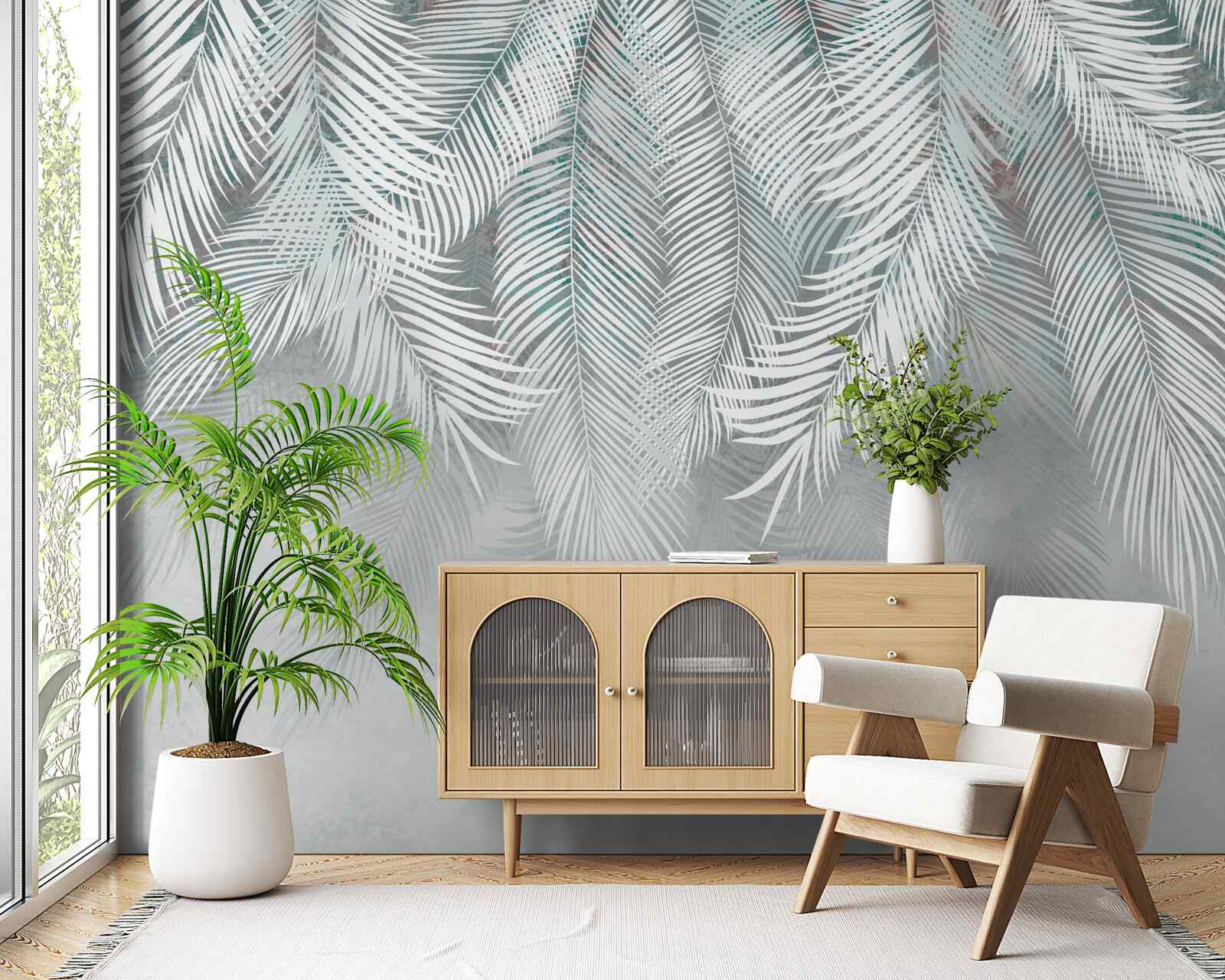 Papier peint feuilles de menthe