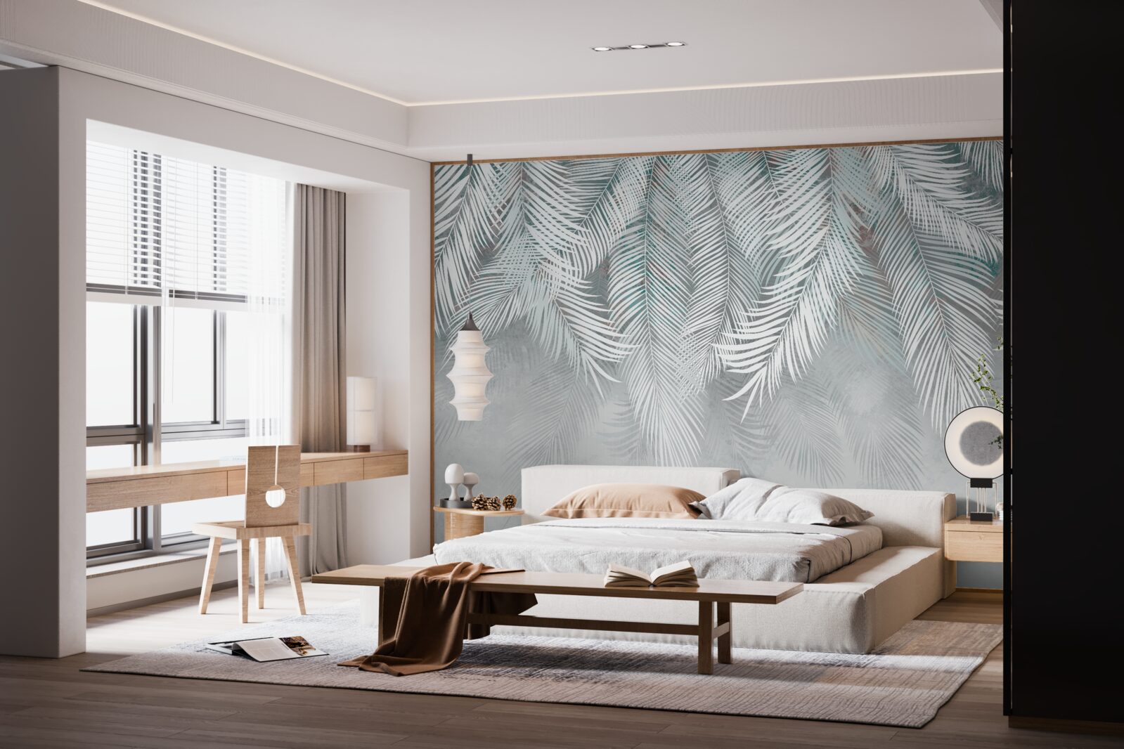 Papier peint feuilles de menthe